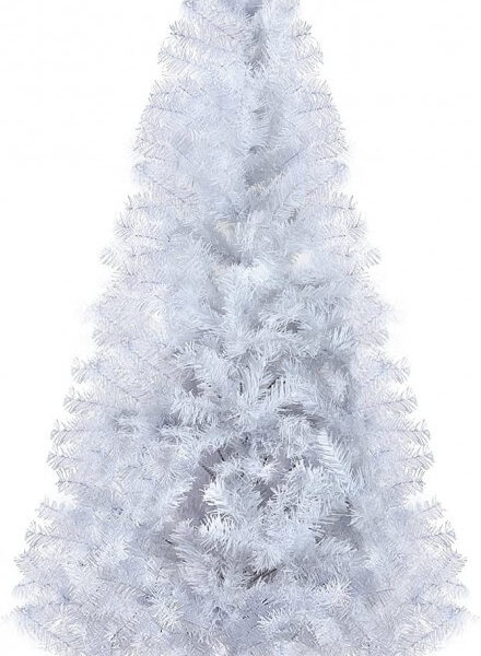 Brad artificial de Craciun Gotoll, fier/plastic, alb, 120 cm