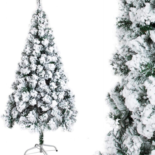 Brad artificial de Craciun OZAVO, alb/verde, metal/PVC, 150 cm