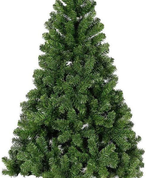 Brad artificial de Craciun Reakoo, metal/PVC, negru/verde, 150 cm