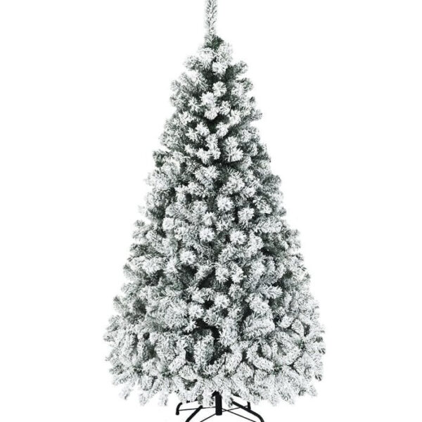 Brad artificial de Craciun The Seasonal Aisle, PVC/PE, verde inchis/alb, 124 x 270 cm