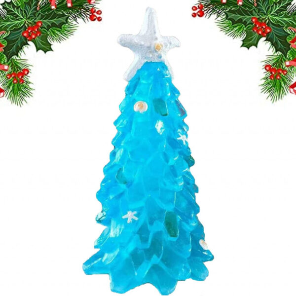 Brad decorativ lucrat manual NA, sticla de mare, albastru, 15 cm